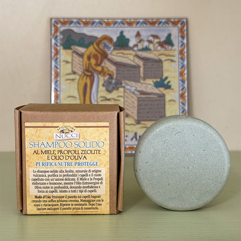 Shampoo Solido Naturale | Miele, Propoli, Zeolite e Olio d'oliva